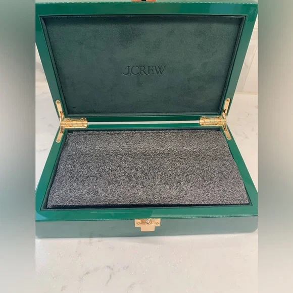 NWOT J. Crew Forest Green Domino Set with Gold Accents - Picture 3 of 5